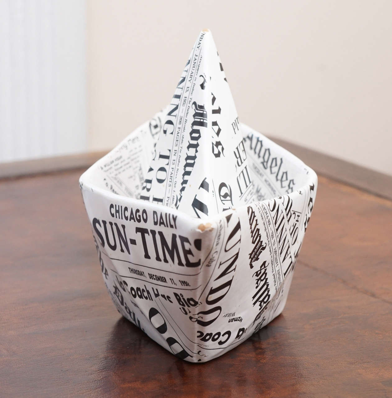 Porcelain Folded Newspaper Sailboat at 1stdibs