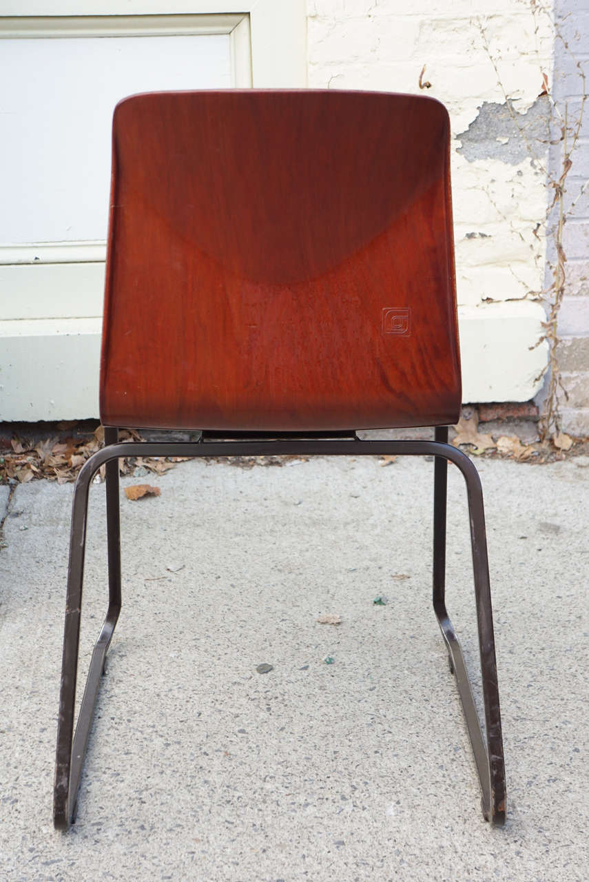 Mid-20th Century Set of Eight Dutch Stacking Chairs, circa 1960