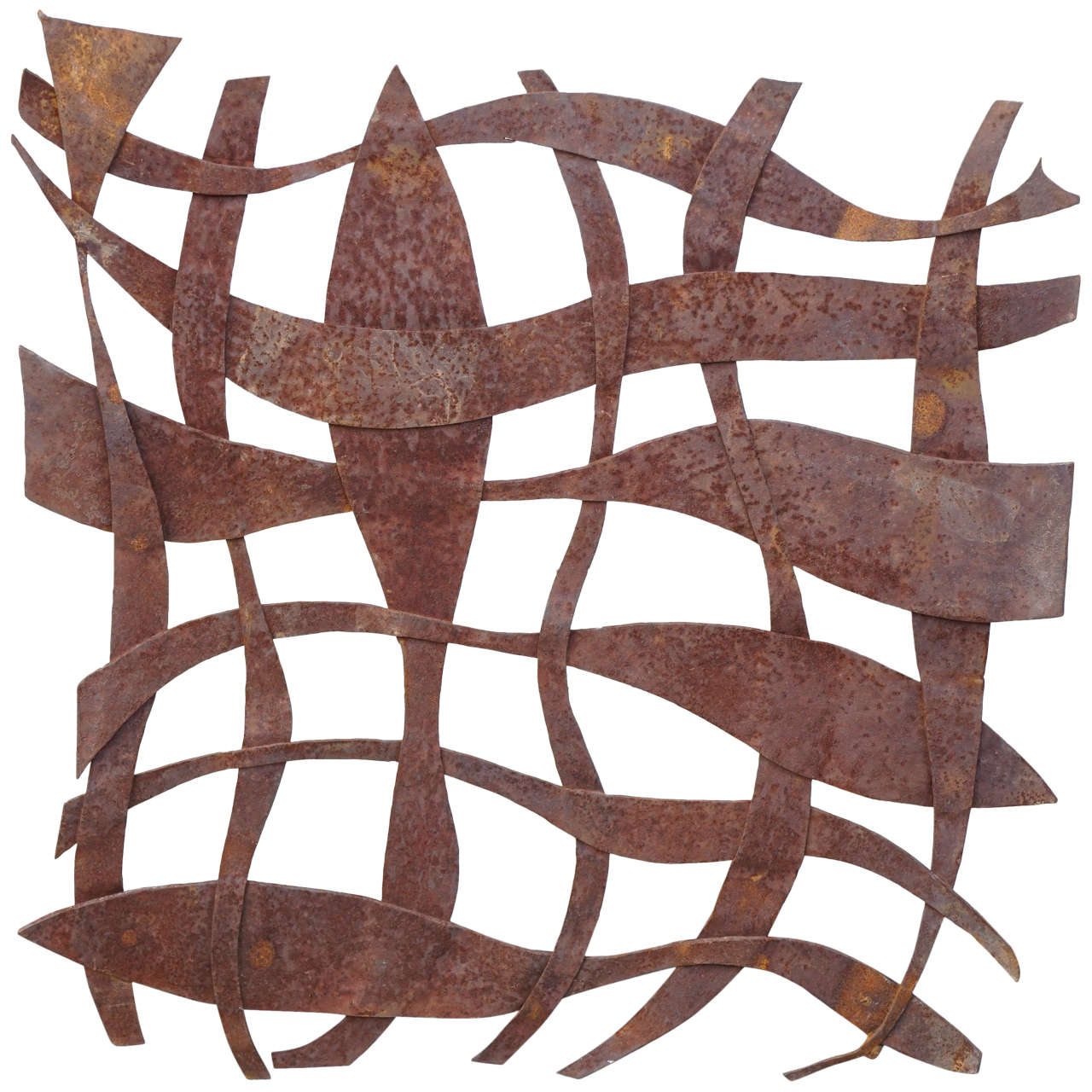 Abstract Sculpture, Wrought Iron Wall Hanging For Sale