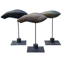 Sharon Wandel, Collection of Three Bronze Fish Sculptures on Stands