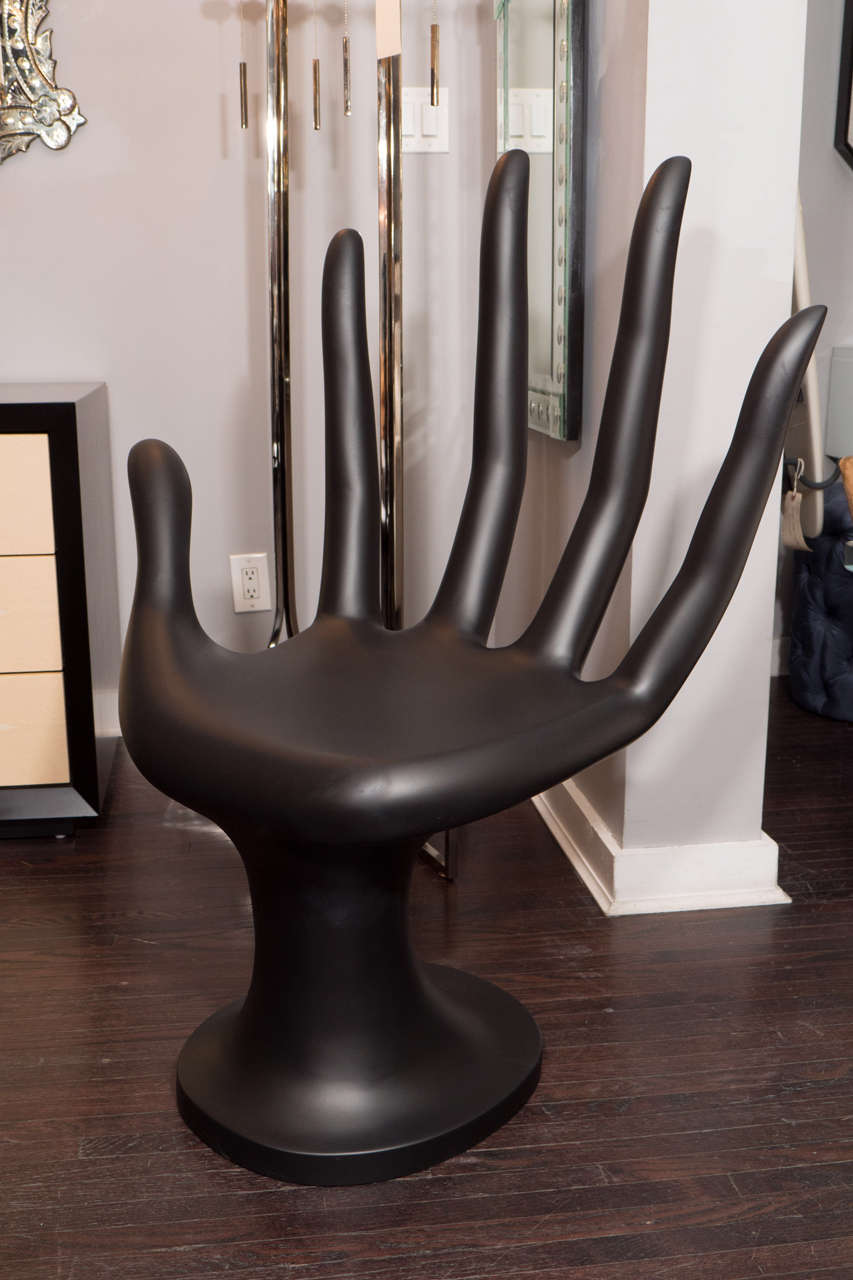 Black resin Mid Century Hand chair