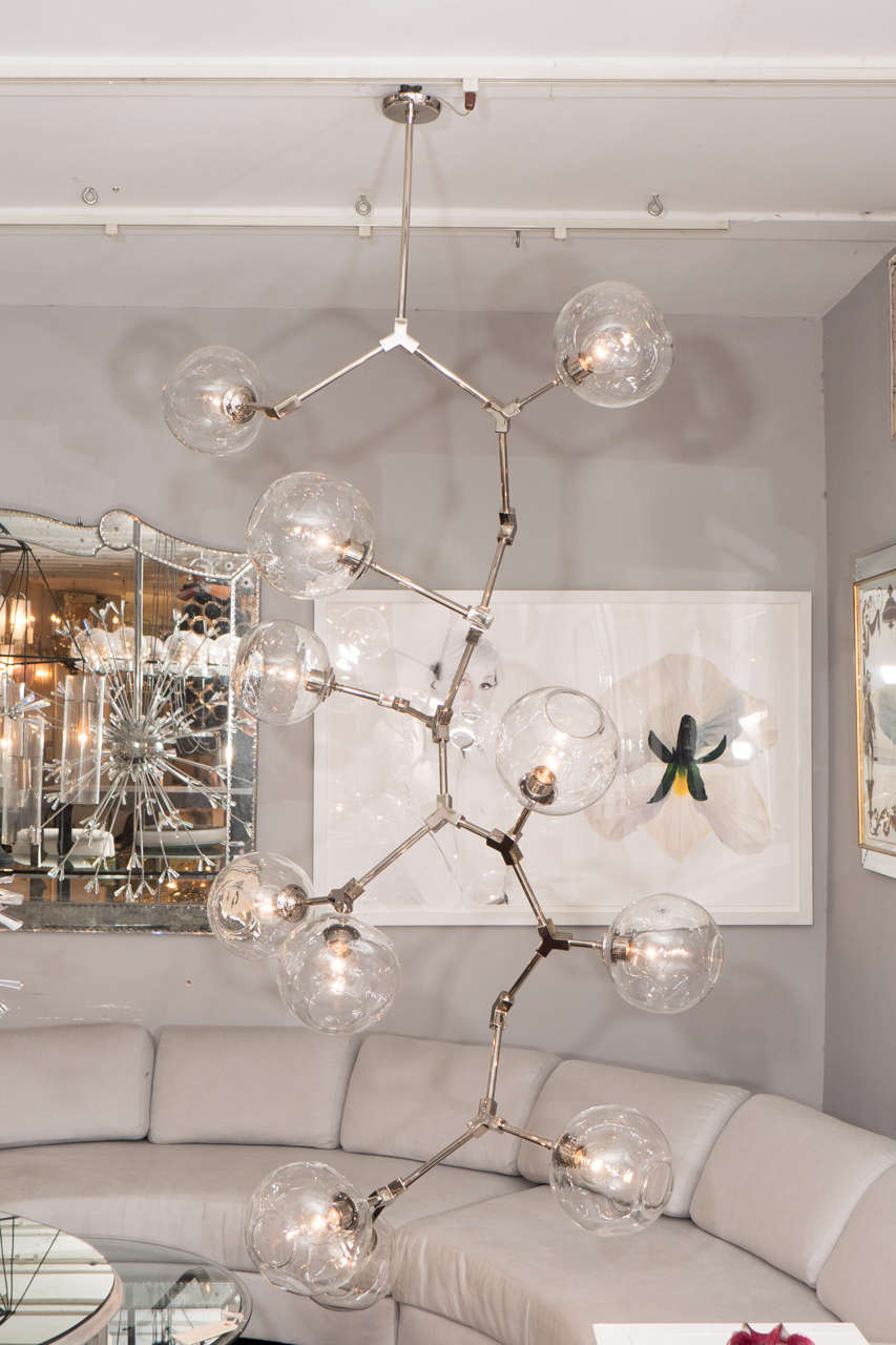Custom Organic Branch Globe Chandelier For Sale at 1stdibs