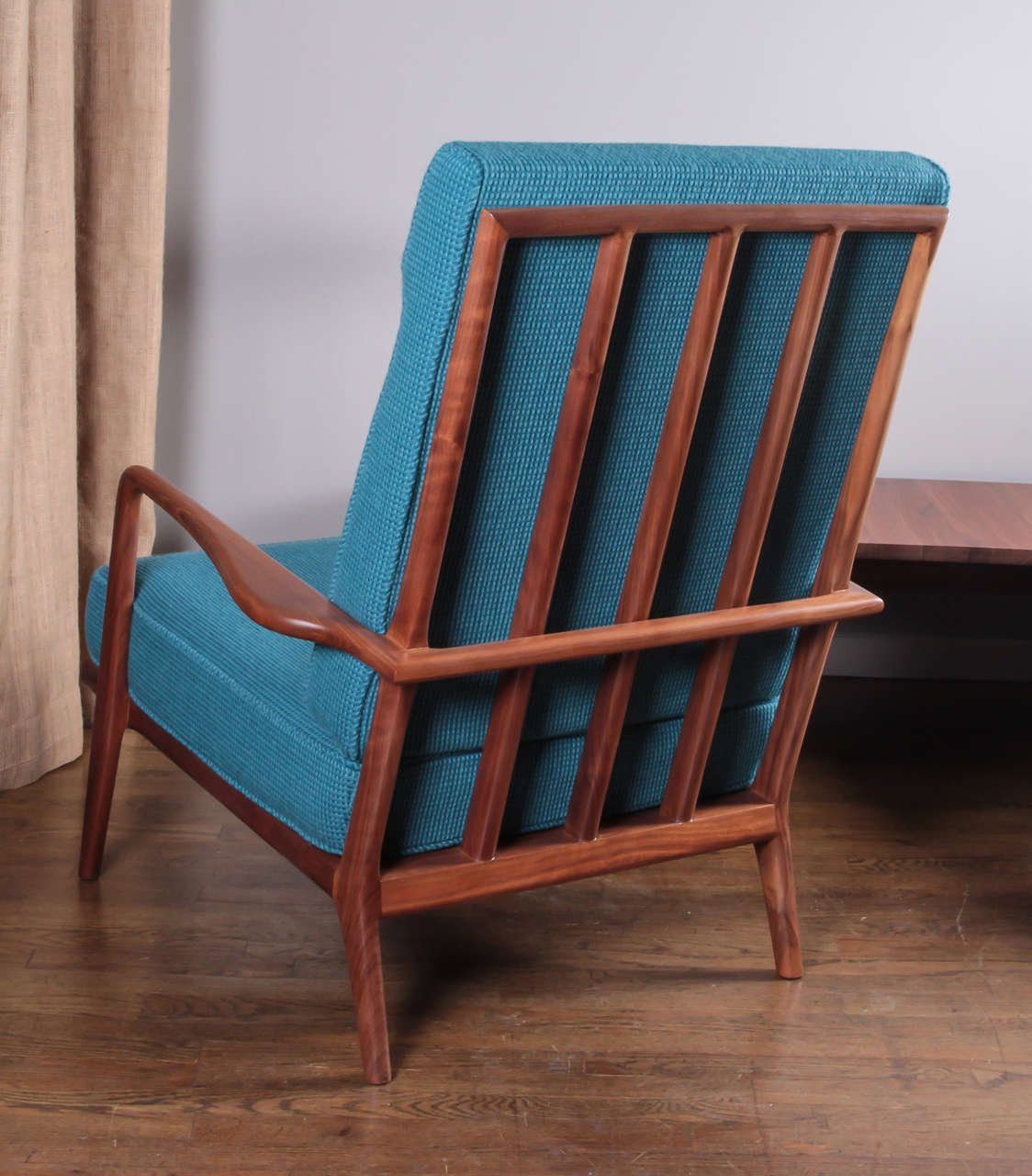 Vintage Solid Walnut Lounge Chair  by Mel Smilow (no ottoman) In Good Condition For Sale In New York, NY