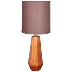 Walnut Table Lamp with Unusual Sculptural Shape