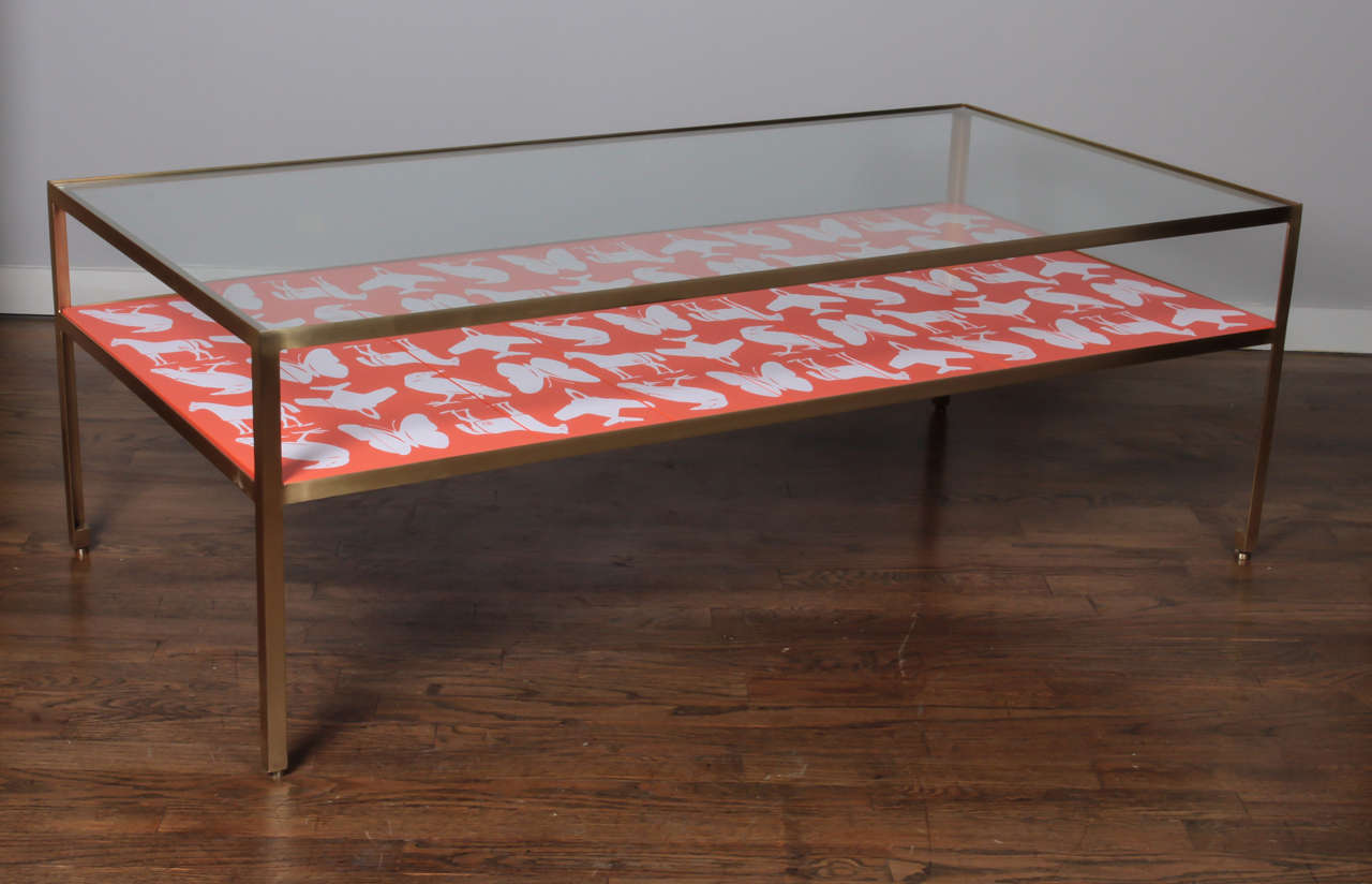 Limited Edition Angle Steel Coffee Table with Dylan Egon Silk Screened Slats