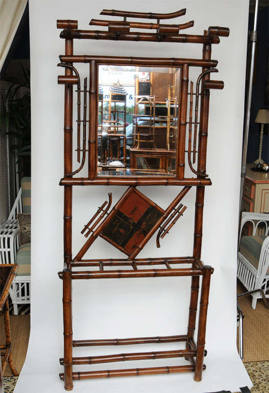 Fabulous 19th Century English Bamboo Hall Tree and Umbrella Stand In Good Condition In West Palm Beach, FL