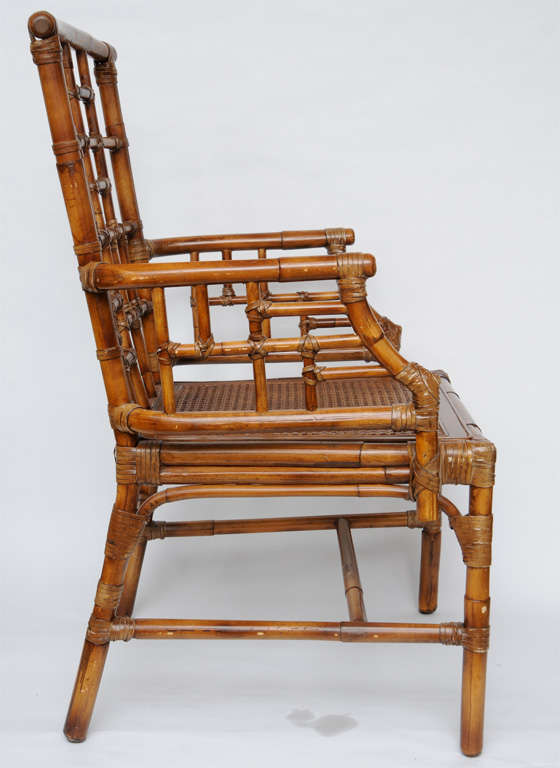 Old Baker Bamboo Chair In Good Condition In West Palm Beach, FL