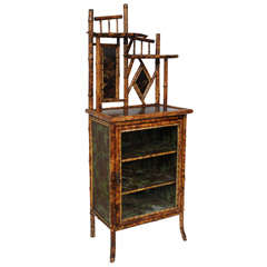 19th Century English Bamboo Cabinet and Etagere