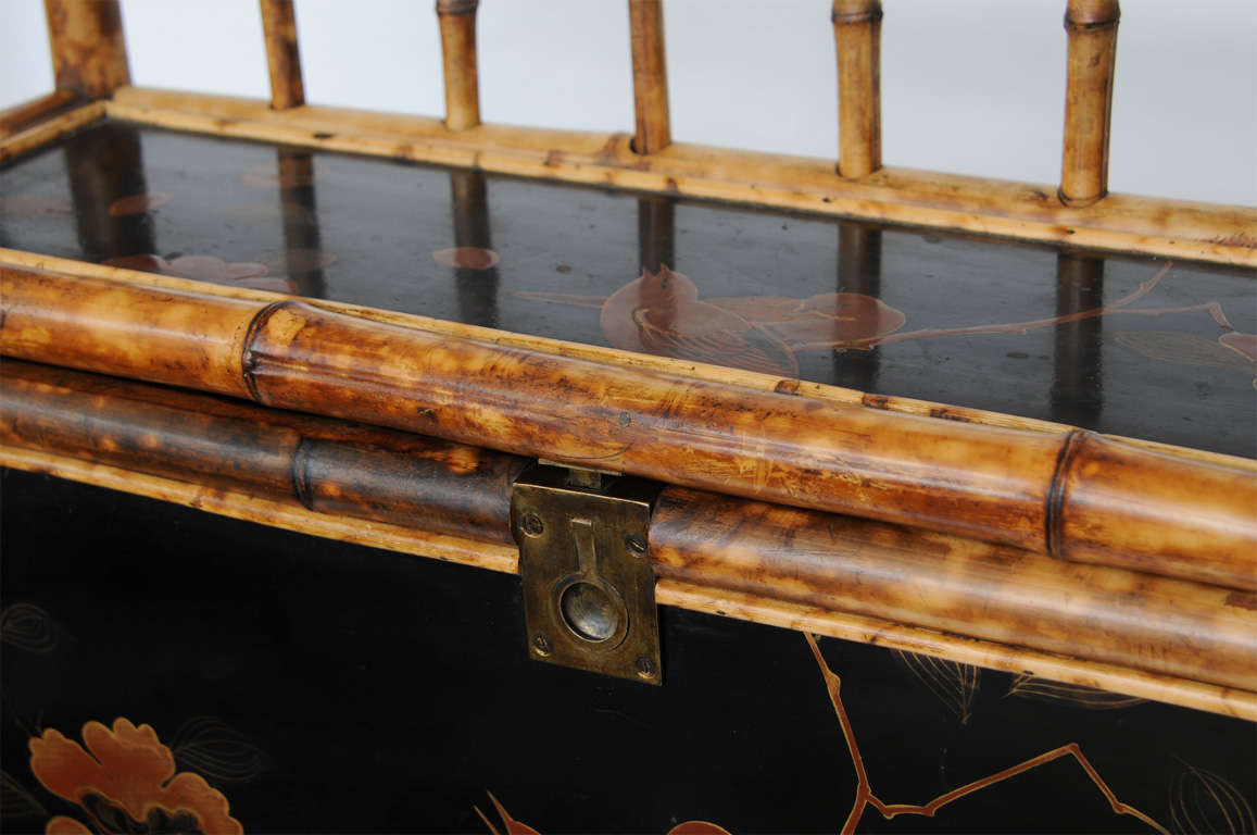 19th Century Superb English Bamboo desk with drop front 