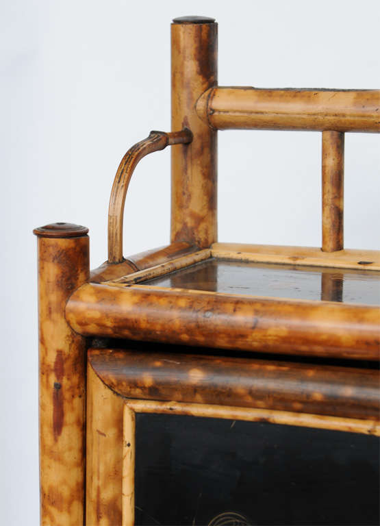 Superb English Bamboo desk with drop front 