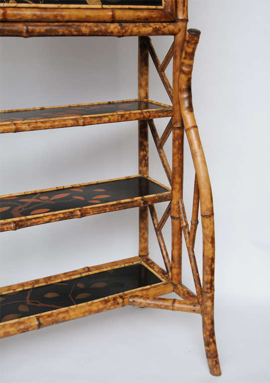 Superb English Bamboo desk with drop front 