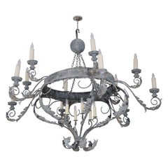 A Very Large Zinc Alloy Chandelier