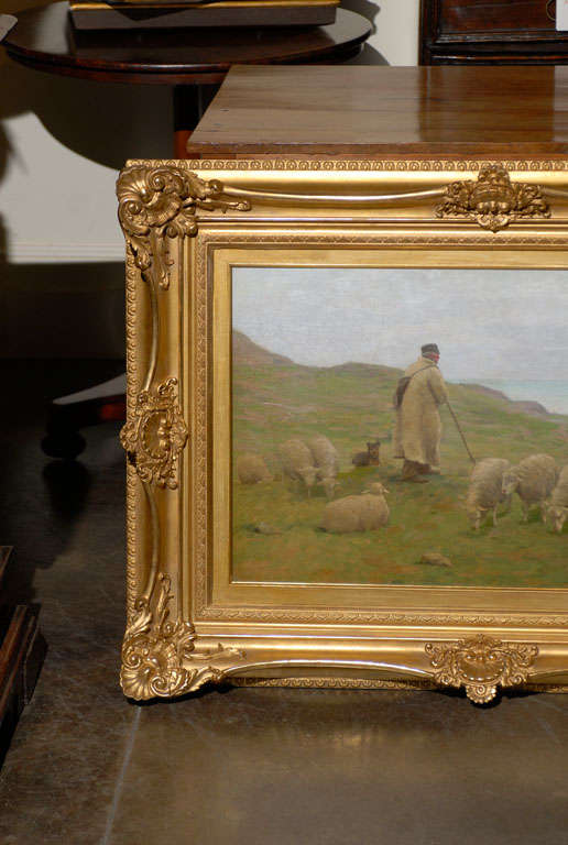shepherds and sheep painting