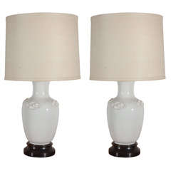 Pair of William Haines Porcelain Lamps from the Ann Rutherford Estate