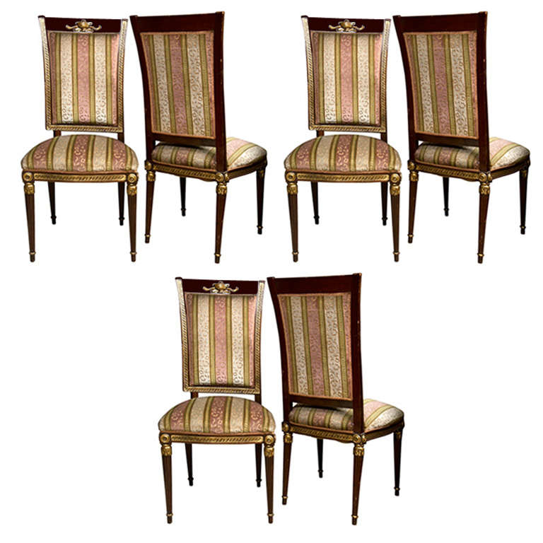 Set of 8 French Empire Style Dining Chairs Stamped Jansen