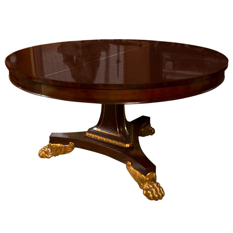 Empire Style Mahogany Dining Table by Baker at 1stDibs