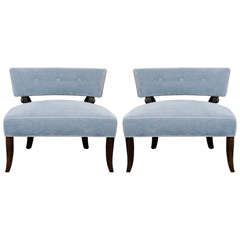 Pair of Luxe Klismos Slipper Chairs by Billy Haines