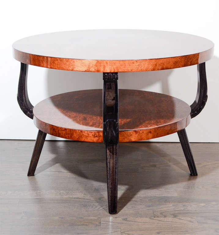 Art Deco Two Tier Occasional Table with Acanthus Legs