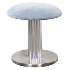 Modernist Swivel Vanity Stool with Fluted Pedestal