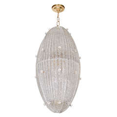 Gorgeous Art Deco Elliptical Murano Glass Chandelier