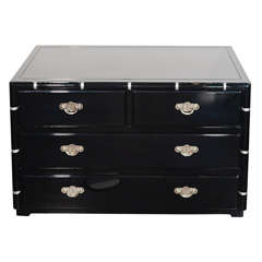 Art Deco Hollywood Low Chest With Asian Inspired Pulls