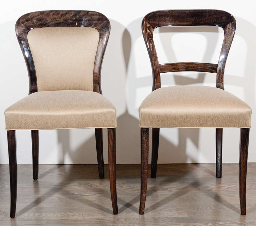 Late 20th Century Modernist Set of 8 Arched Back Dining Chairs