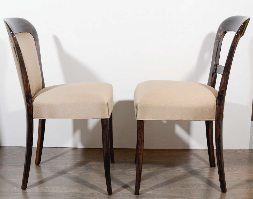 Modernist Set of 8 Arched Back Dining Chairs 5