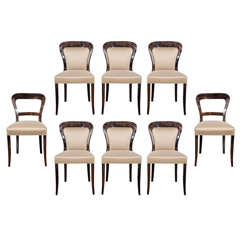 Modernist Set of 8 Arched Back Dining Chairs