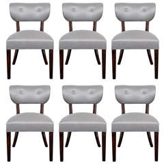 Set of 6 Modernist Curved Klismos Dining Chairs
