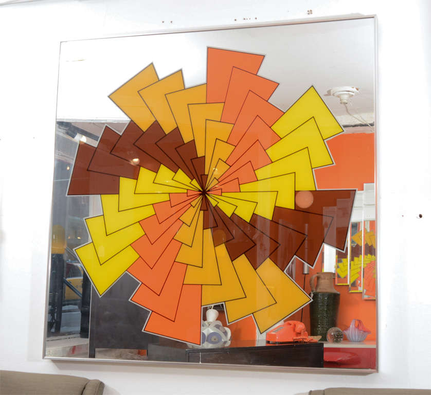 Mirror with Decorative Graphic Design