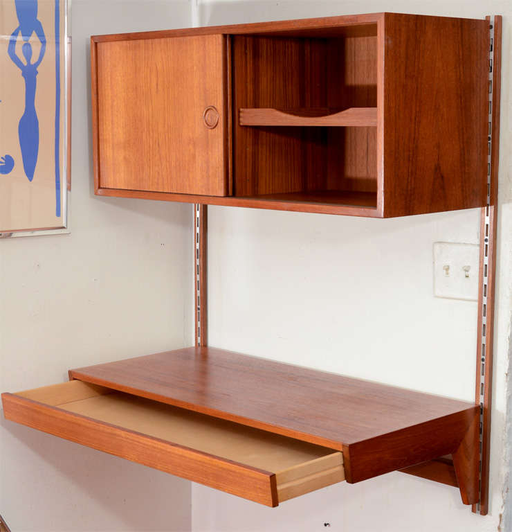 20th Century Danish Modern Wall Mounted Desk