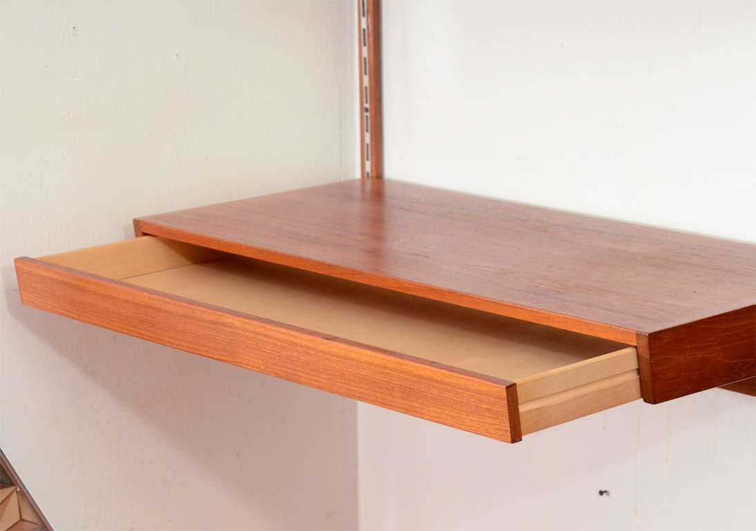 Teak Danish Modern Wall Mounted Desk