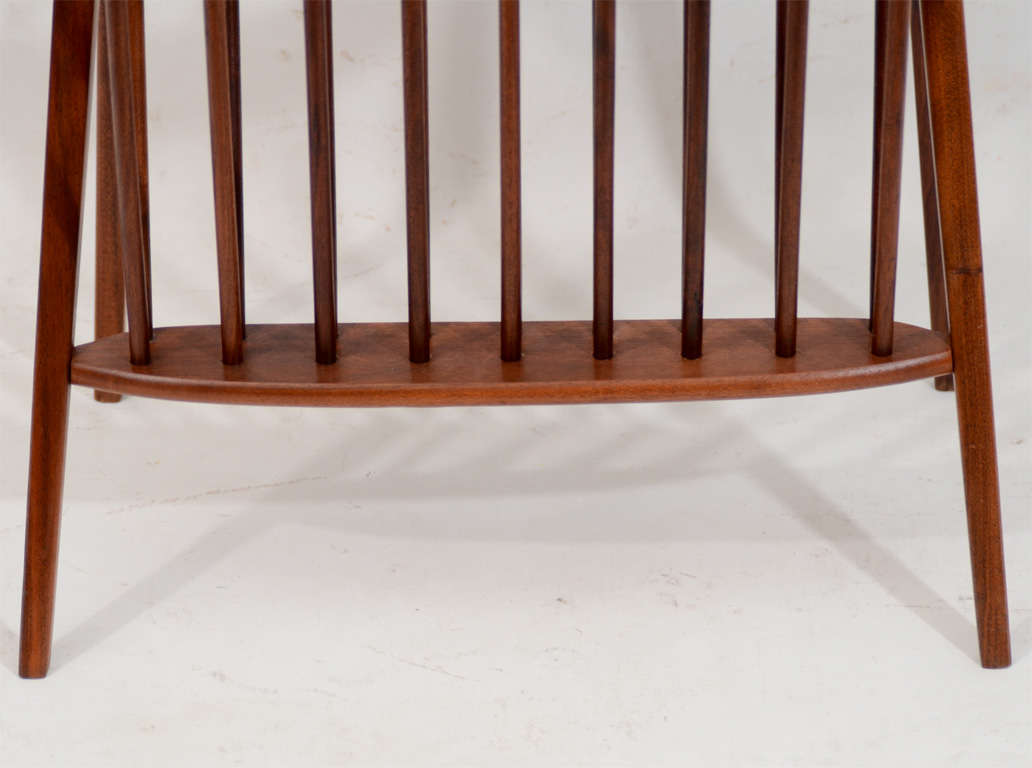 Mid-Century Modern Walnut Side Table with Magazine Rack by Arthur Umanoff For Sale