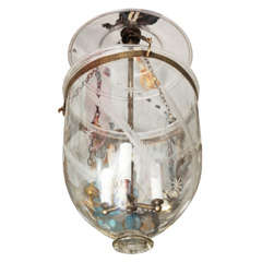 Antique Belljar with Exquisite Star and Fern Etchings