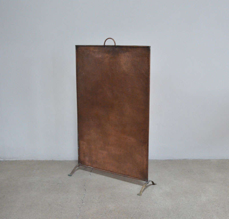 French 19th century copper fire screen For Sale