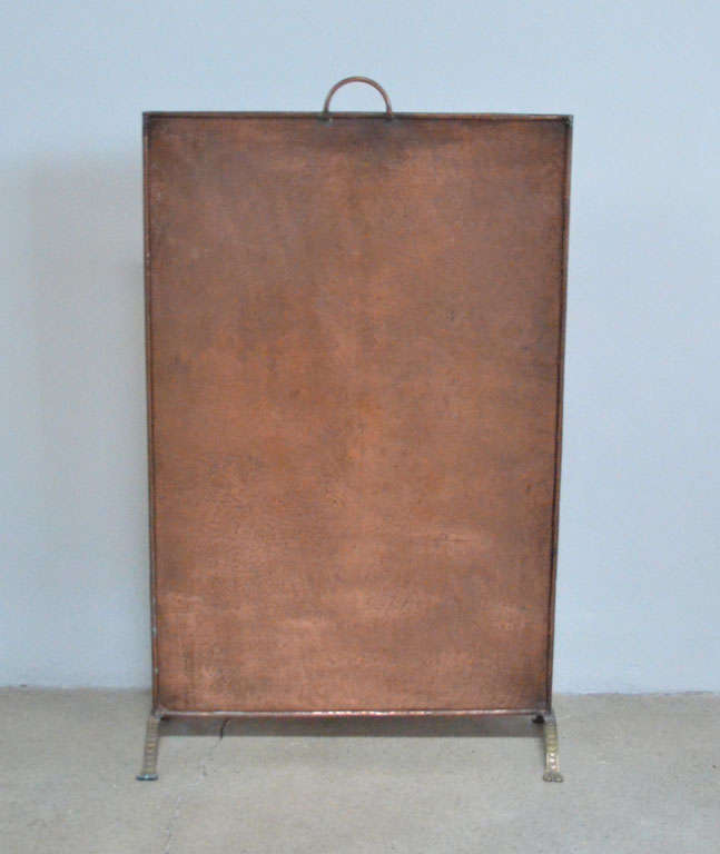 19th century copper fire screen In Good Condition For Sale In Florence, IT