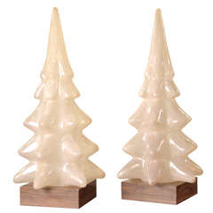 1970s Pair of Unusual Fiberglass "Christmas Trees" Free Standing Lamps