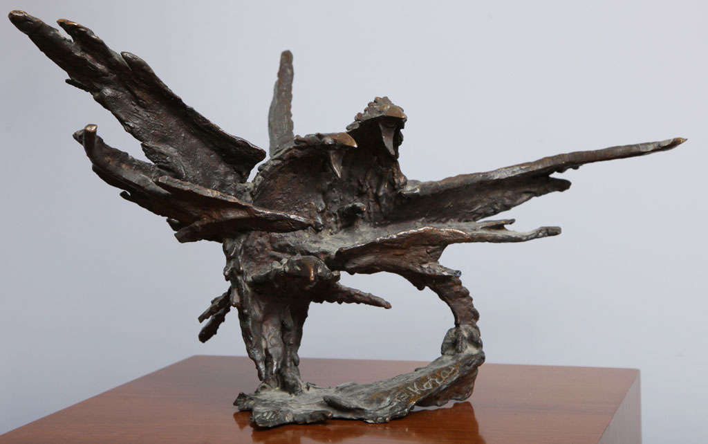 Ravens Sculpture by George Koras.
Listed American artist,
Cast bronze,
Stamped and signed at the base.
