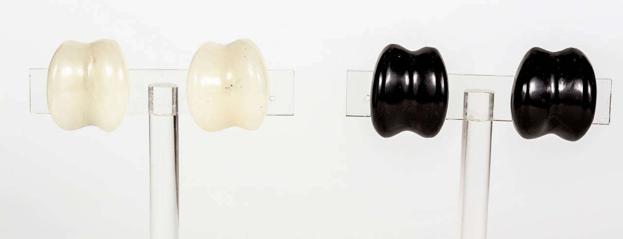 Patricia von Musulin White & Black Onyx Ear Clips 3