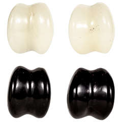 Patricia von Musulin White & Black Onyx Ear Clips 2