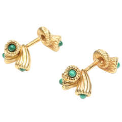 Gold & Malachite Cufflinks by Schlumberger for Tiffany & Co.