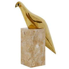 Polished Bronze Bird 1980 by Philippe Jean