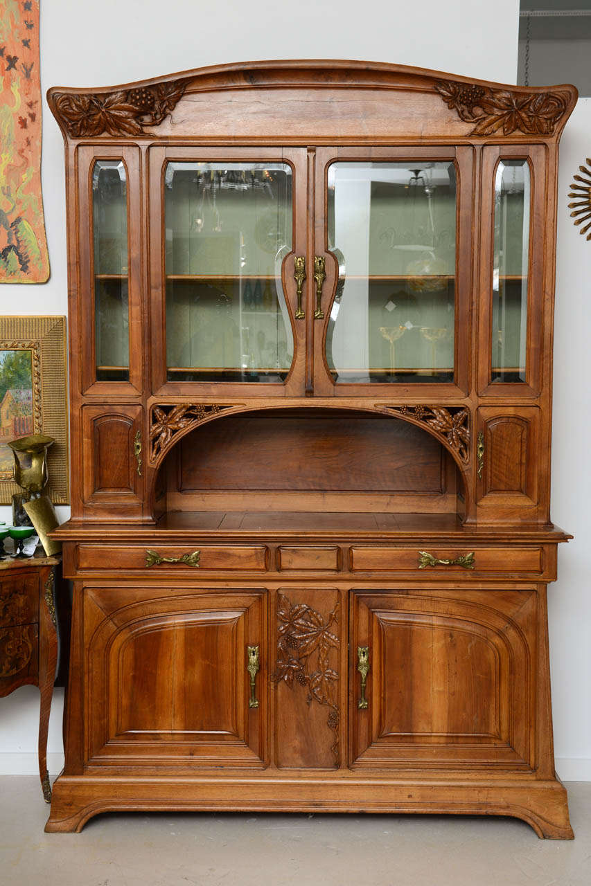 Period Art Nouveau cabinet - breakfront made in France-- in the manner of the master designer Galle.