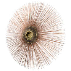 Large Mid Century Mixed Metal Sunburst