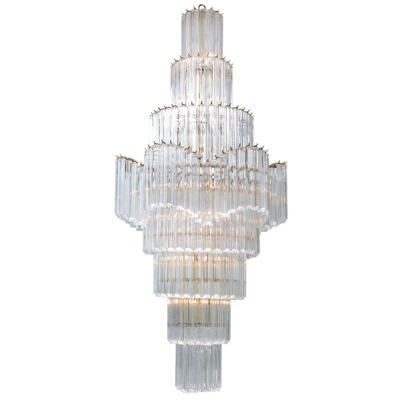 Monumental Lucite and Brass Chandelier at 1stdibs
