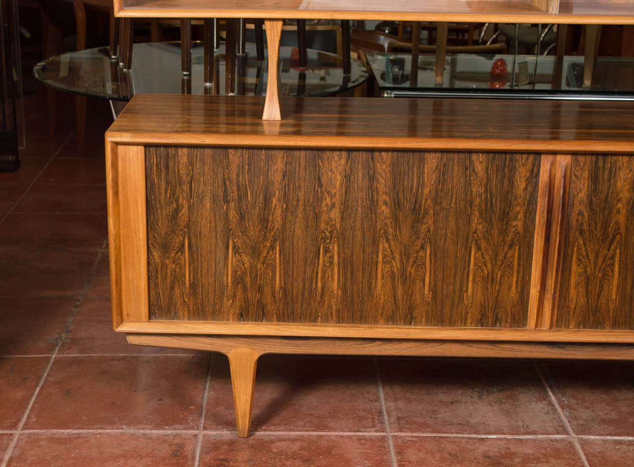Danish Rosewood Credenza and Hutch Bernhard Pederson & Sons In Good Condition In San Francisco, CA