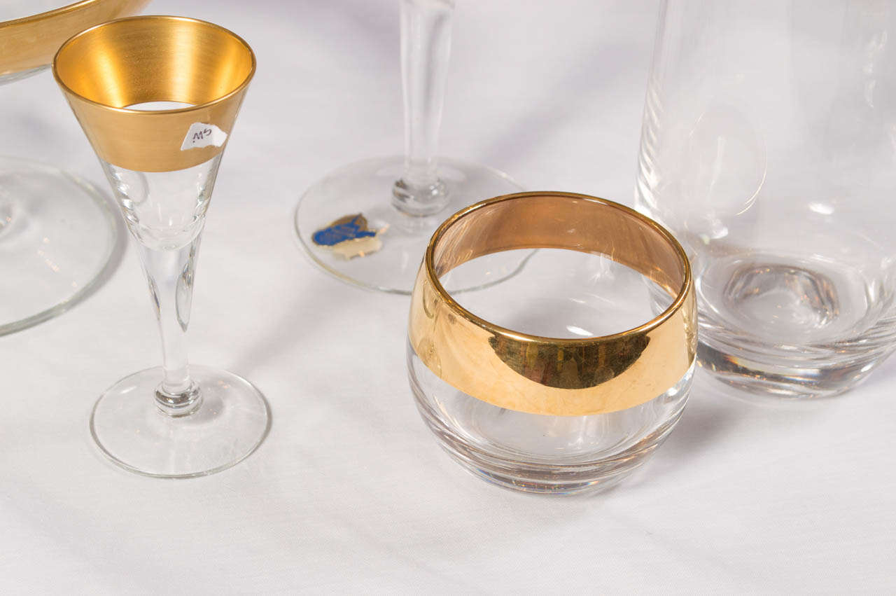 Mid-Century Modern Sets Of Dorothy Thorpe Drink-wear Gold, Silver and Platinum