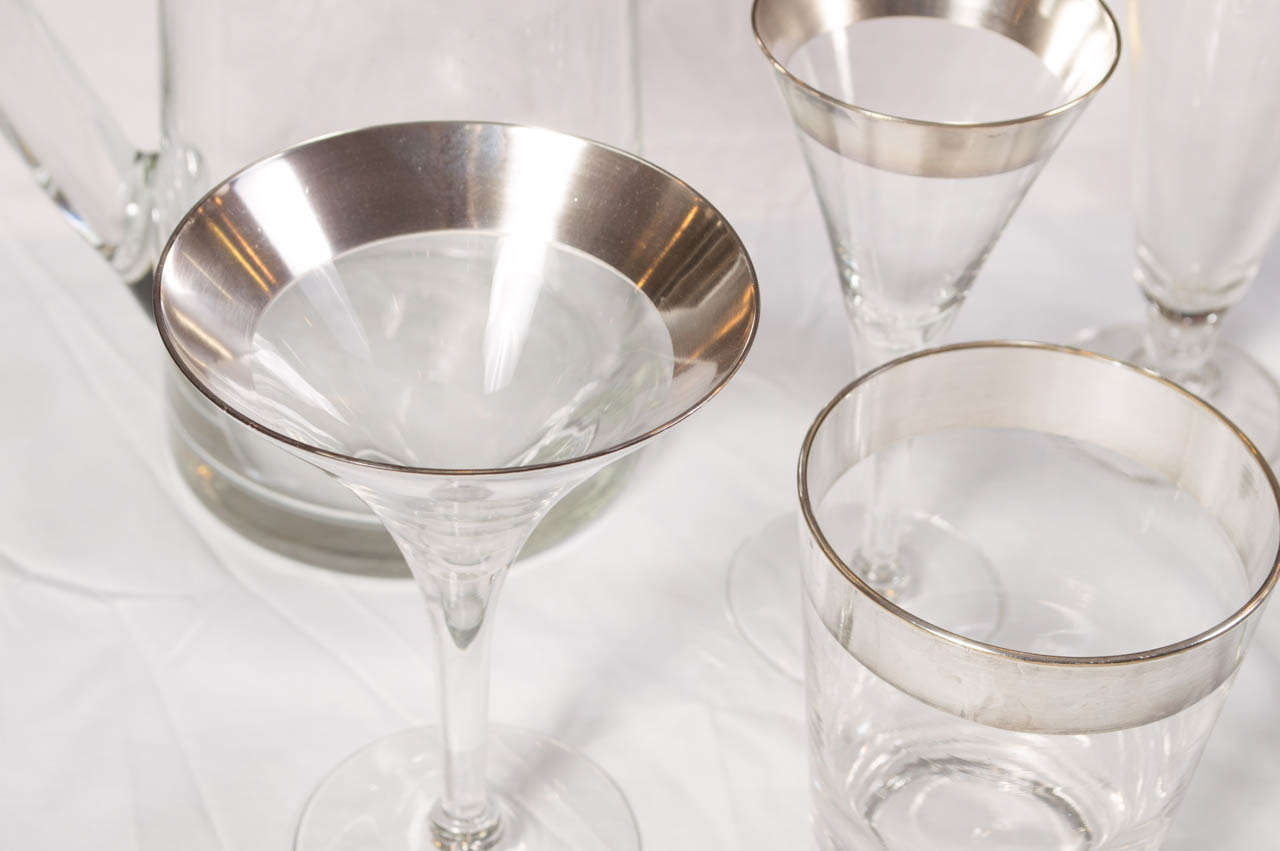 Sets Of Dorothy Thorpe Drink-wear Gold, Silver and Platinum In Good Condition In San Francisco, CA