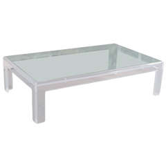 Large Custom Lucite Cocktail Table With Built In Discrete Shadow Box