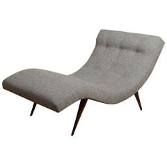 Retro Gray Adrian Persall Chaise Lounge for Craft Associates